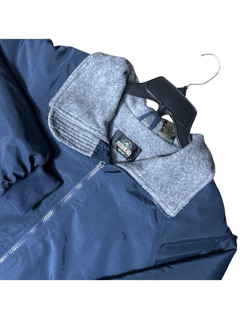 Redhead Bomber Jacket Mens Large Navy Blue Rain Wind Quilted Lined Full Zip VTG